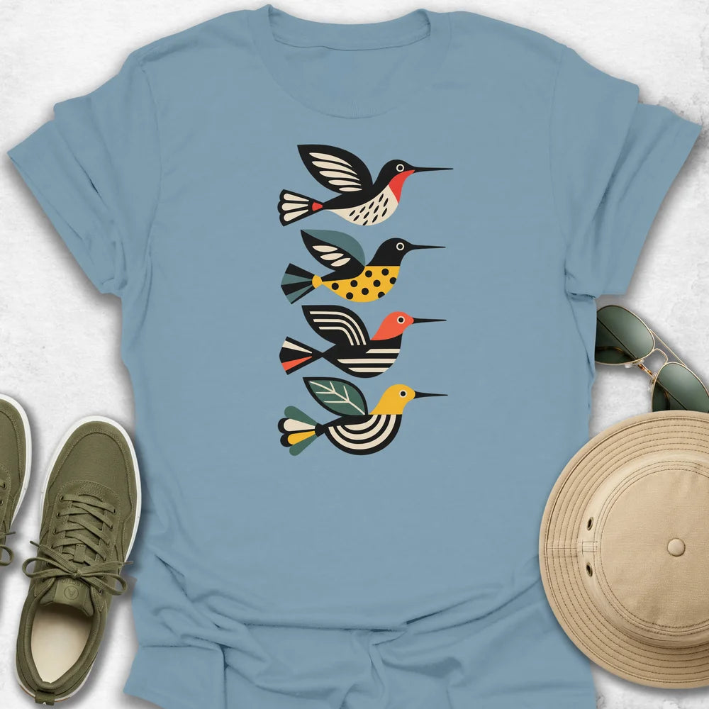 Geometric Hummingbird Quartet T-Shirt