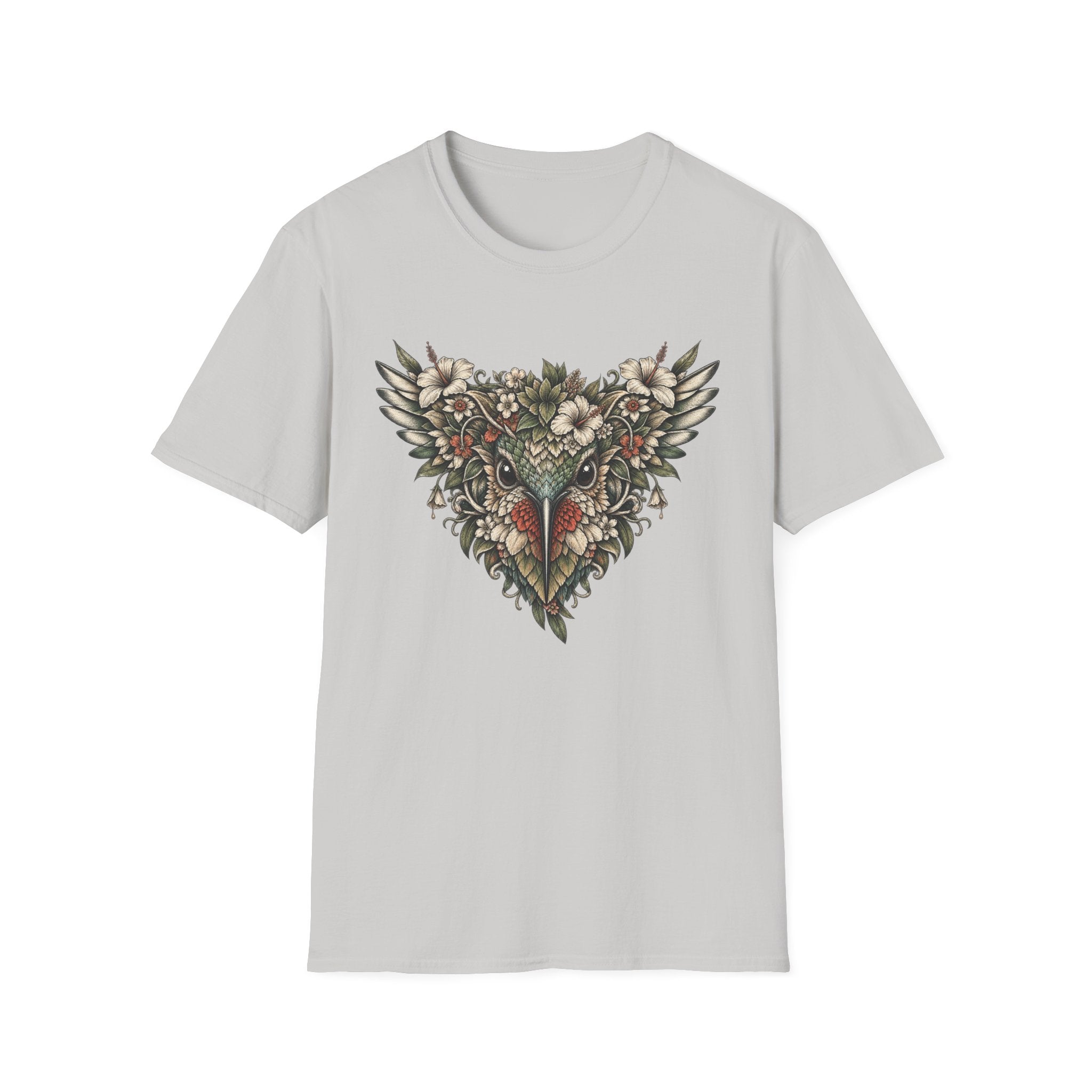 Botanical Hummingbird Floral Mask T-Shirt