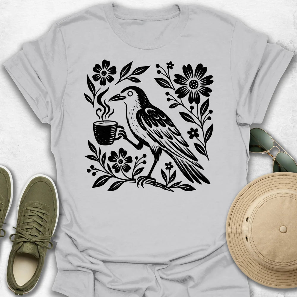 Crow with Coffee T-Shirt