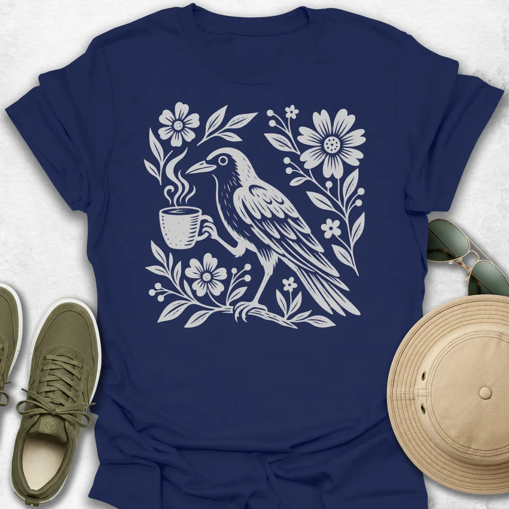 Crow with Coffee T-Shirt