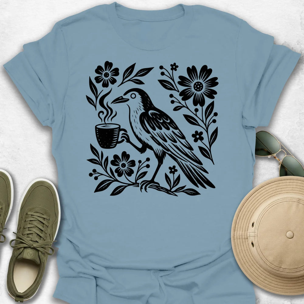 Crow with Coffee T-Shirt