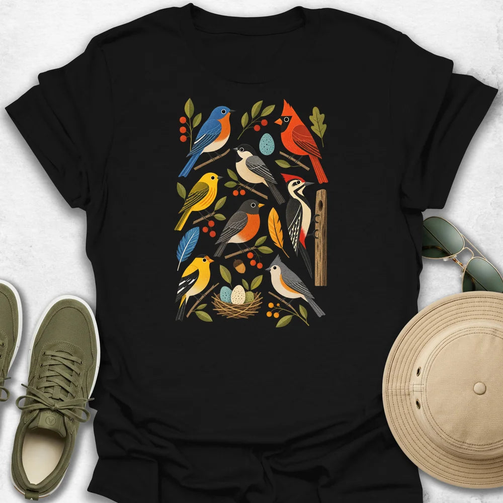 Retro Backyard Birds T-Shirt