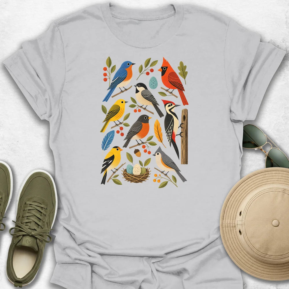 Retro Backyard Birds T-Shirt