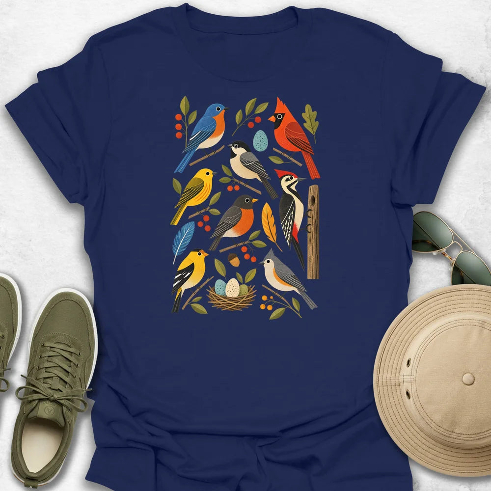 Retro Backyard Birds T-Shirt