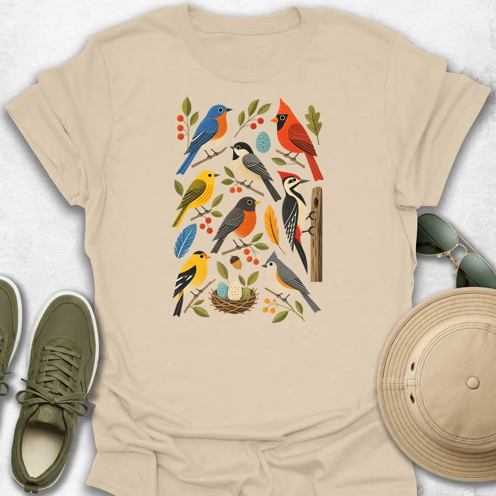 Retro Backyard Birds T-Shirt