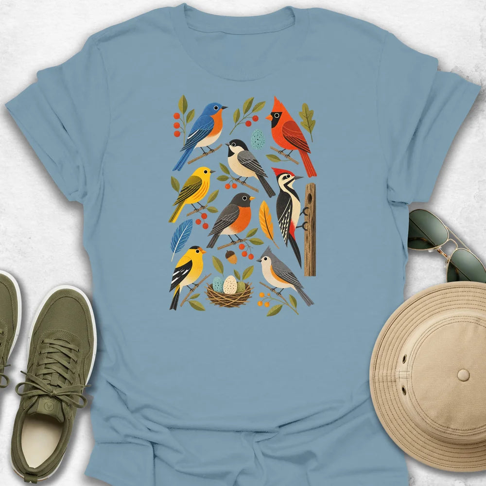 Retro Backyard Birds T-Shirt