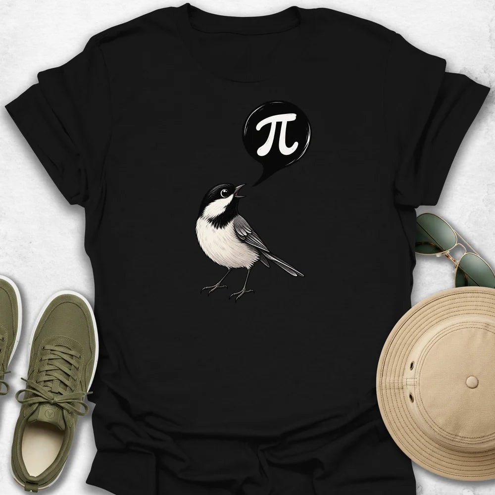 Chickadee Singing Pi Symbol T-Shirt