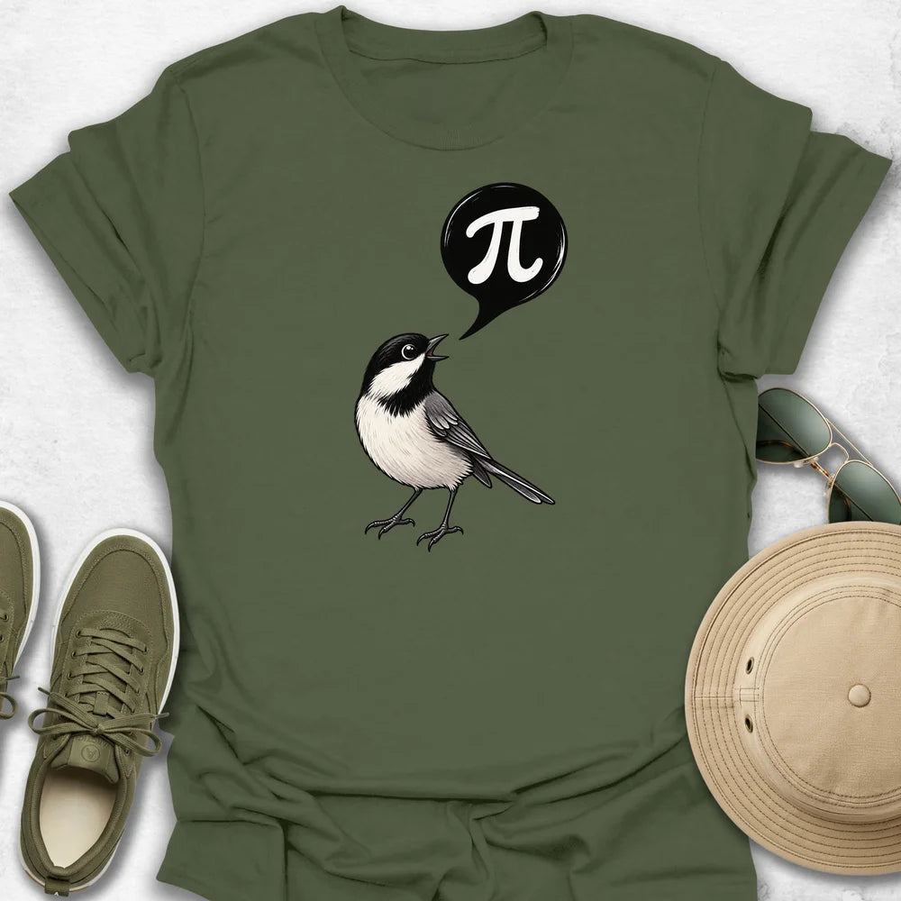 Chickadee Singing Pi Symbol T-Shirt