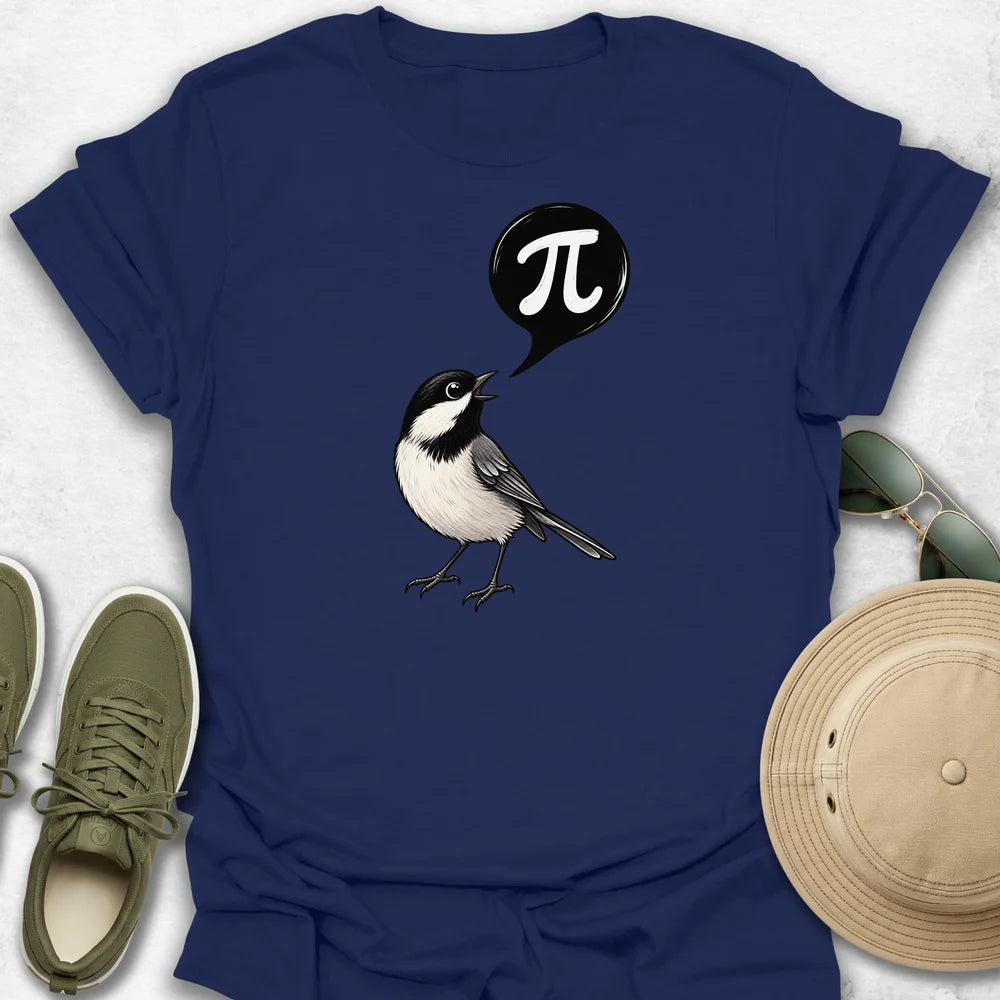 Chickadee Singing Pi Symbol T-Shirt