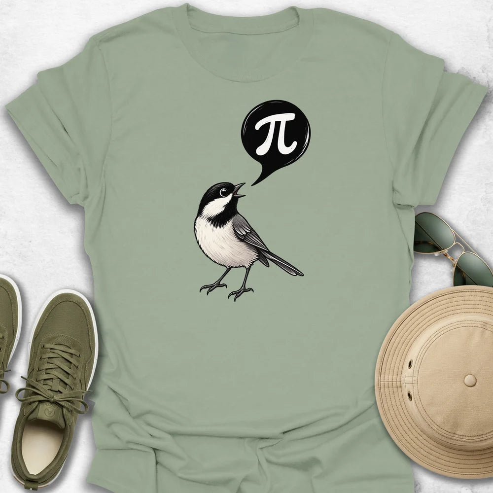 Chickadee Singing Pi Symbol T-Shirt