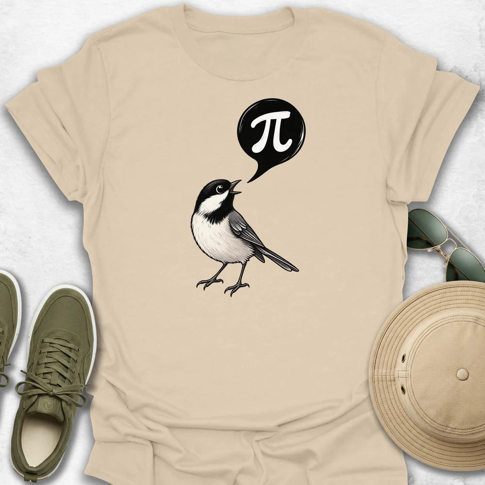 Chickadee Singing Pi Symbol T-Shirt