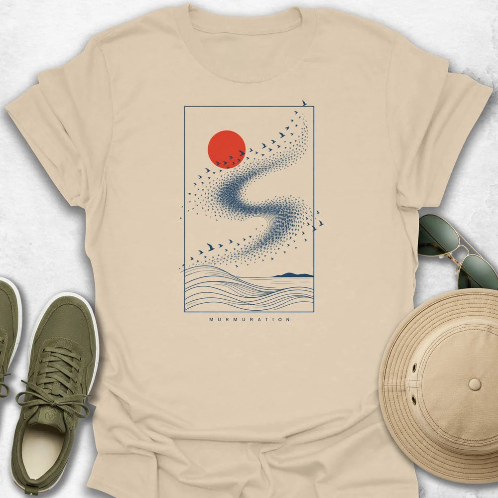Murmuration Over Red Sun T-Shirt