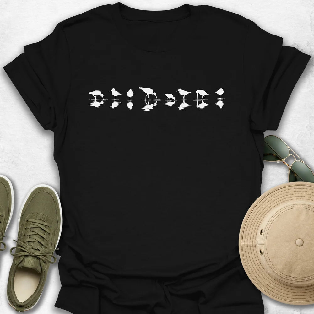 Black Necked Stilts Reflection T-Shirt