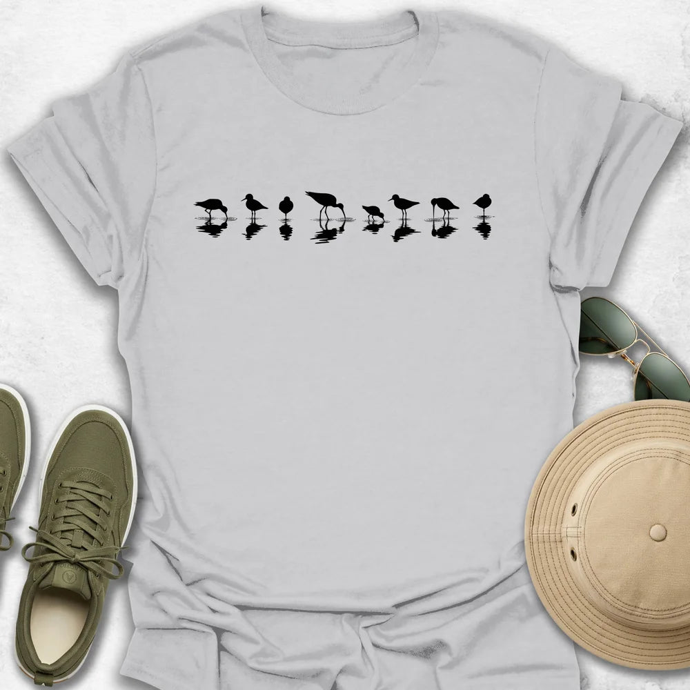 Black Necked Stilts Reflection T-Shirt
