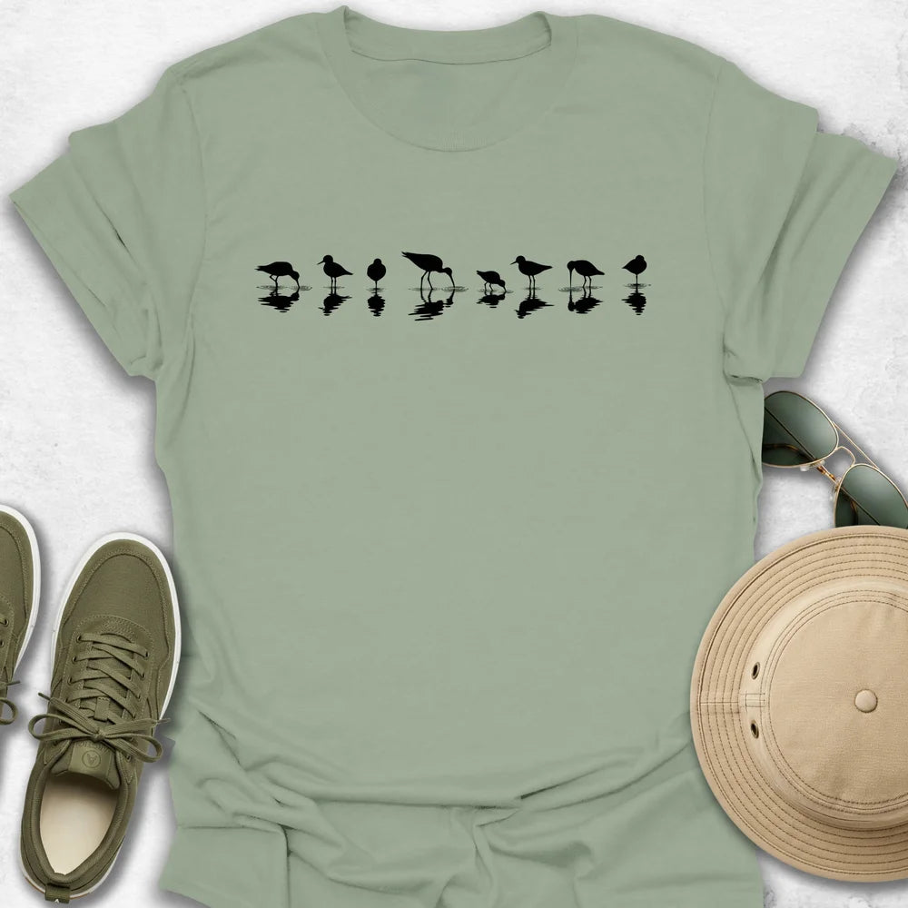 Black Necked Stilts Reflection T-Shirt