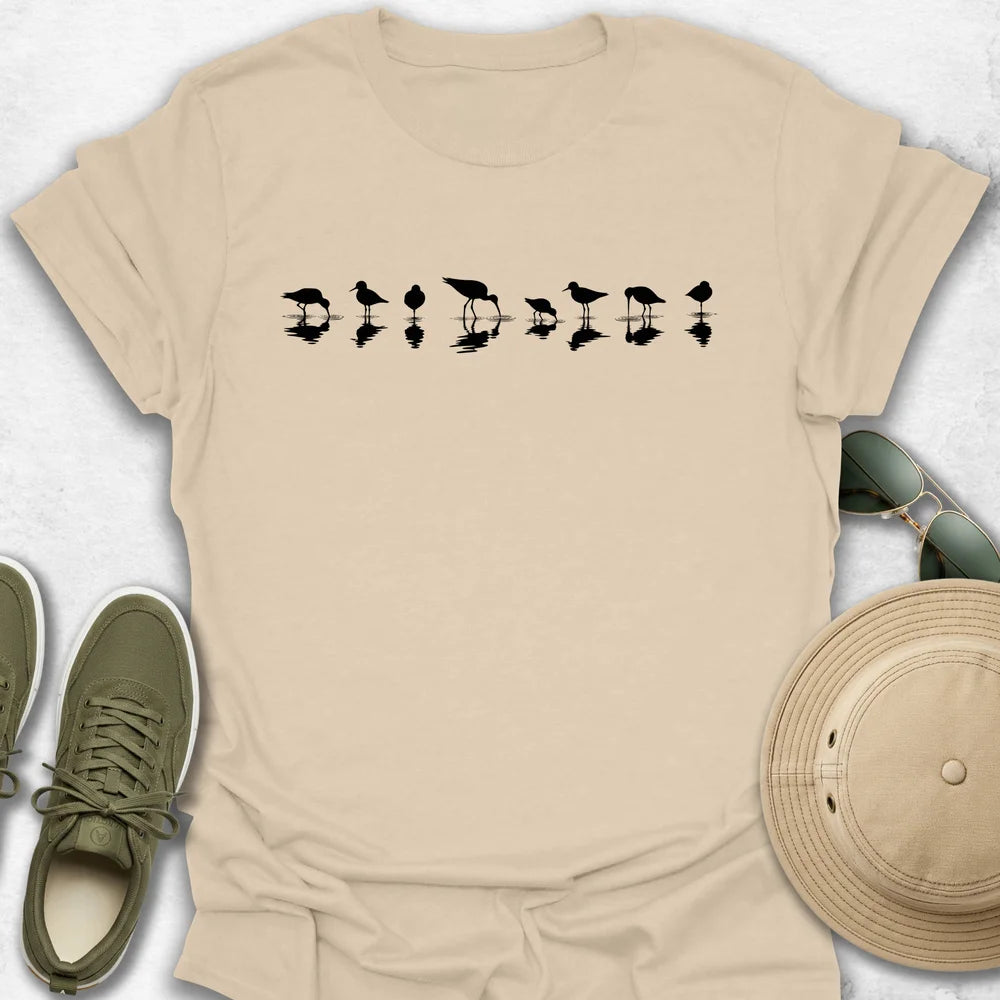 Black Necked Stilts Reflection T-Shirt