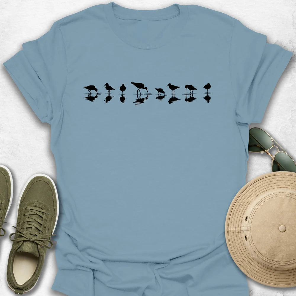 Black Necked Stilts Reflection T-Shirt