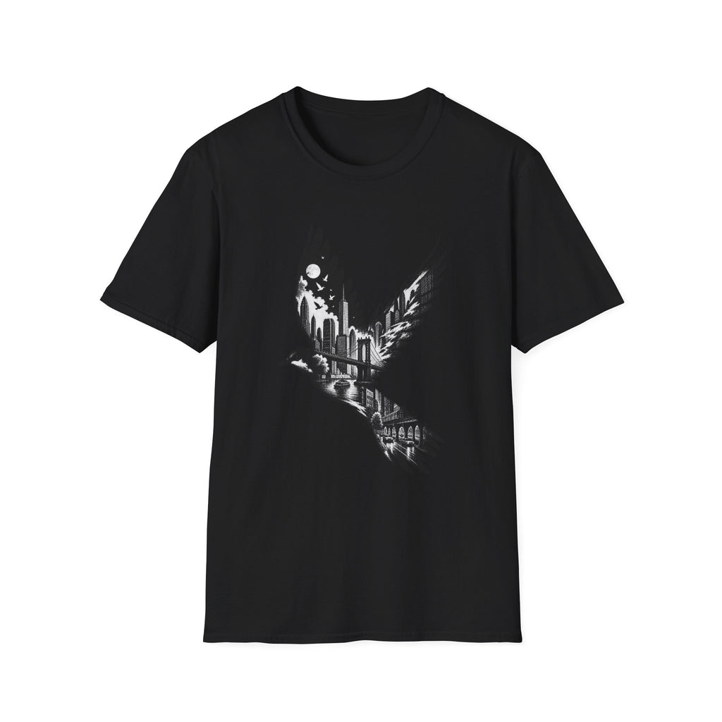 New York Cityscape Bird in Flight T-Shirt