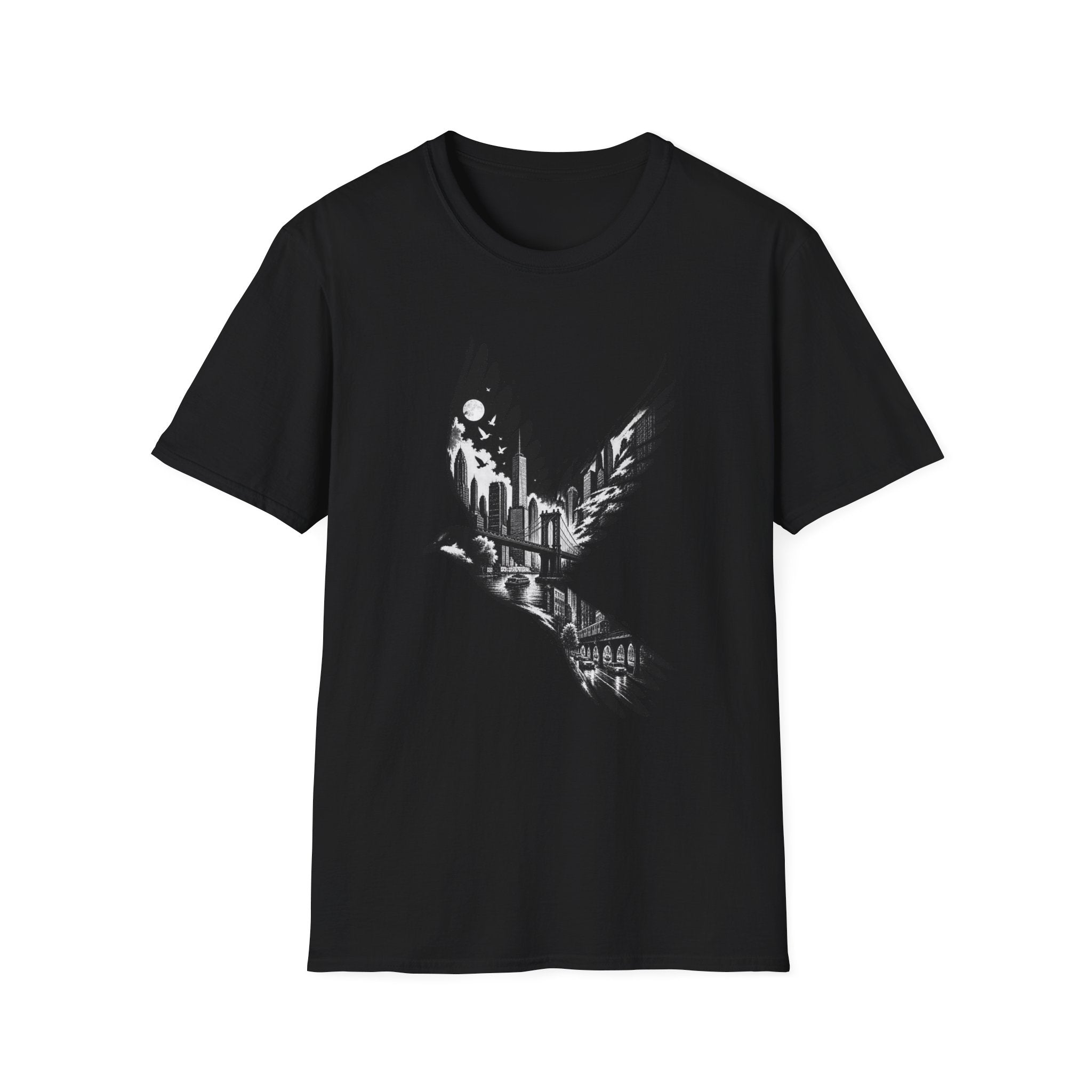 New York Cityscape Bird in Flight T-Shirt