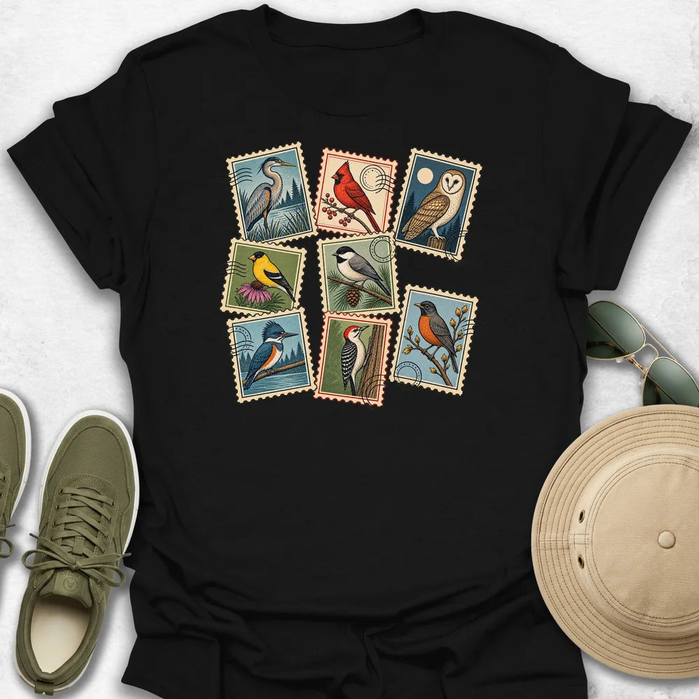 Bird Stamp Collage T-Shirt