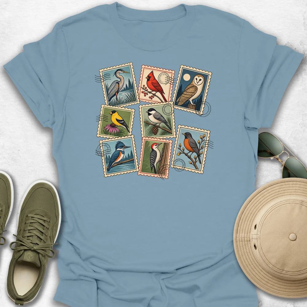 Bird Stamp Collage T-Shirt