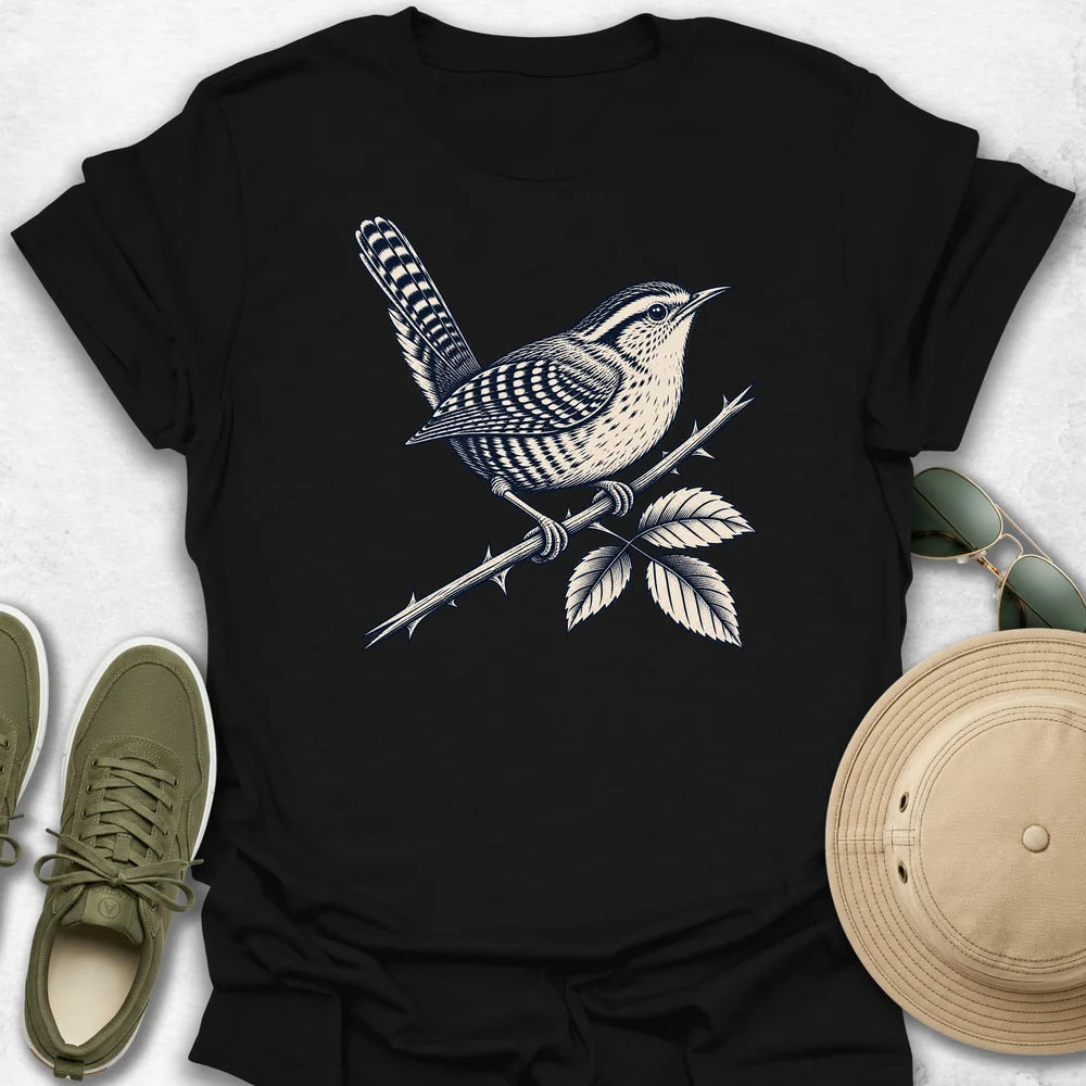 Wren on a Rose Bush T-Shirt