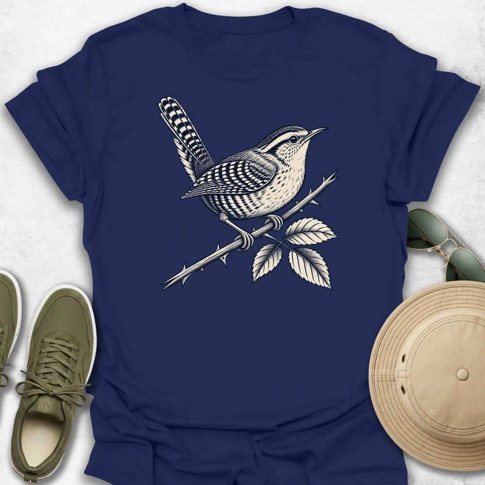 Wren on a Rose Bush T-Shirt