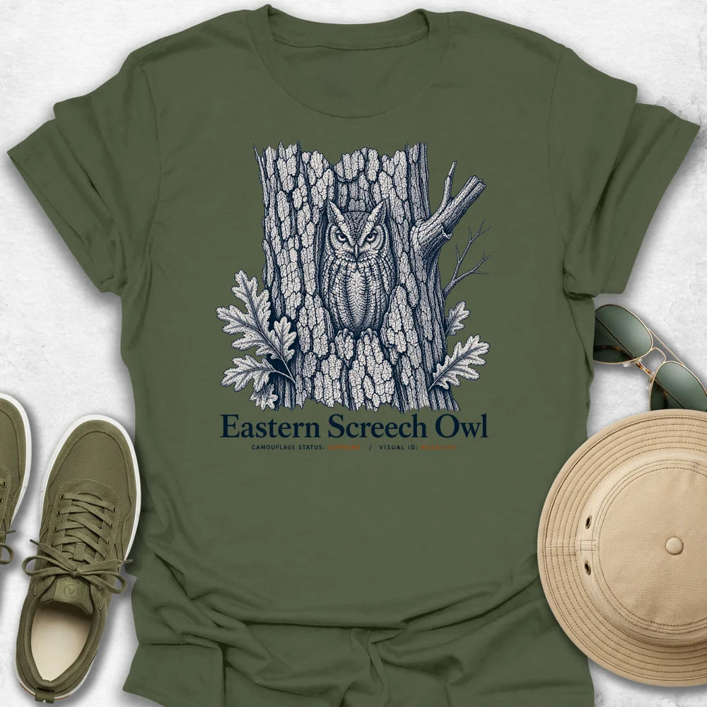 Eastern Screech Owl Camouflage T-Shirt