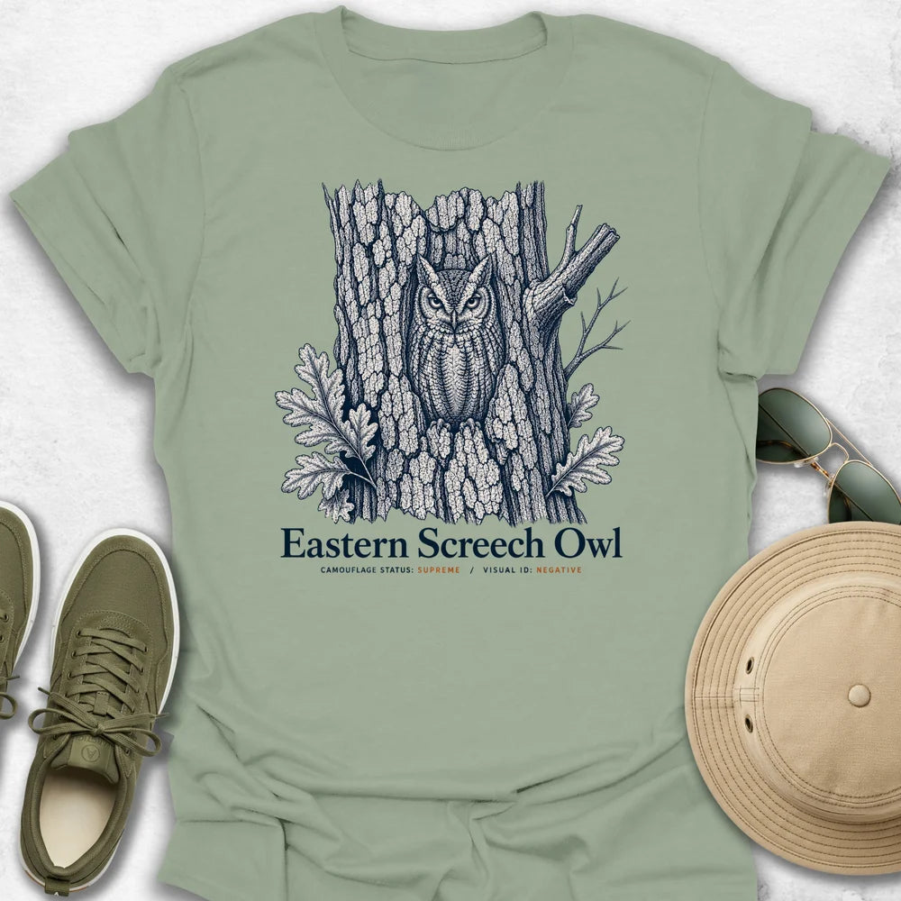 Eastern Screech Owl Camouflage T-Shirt