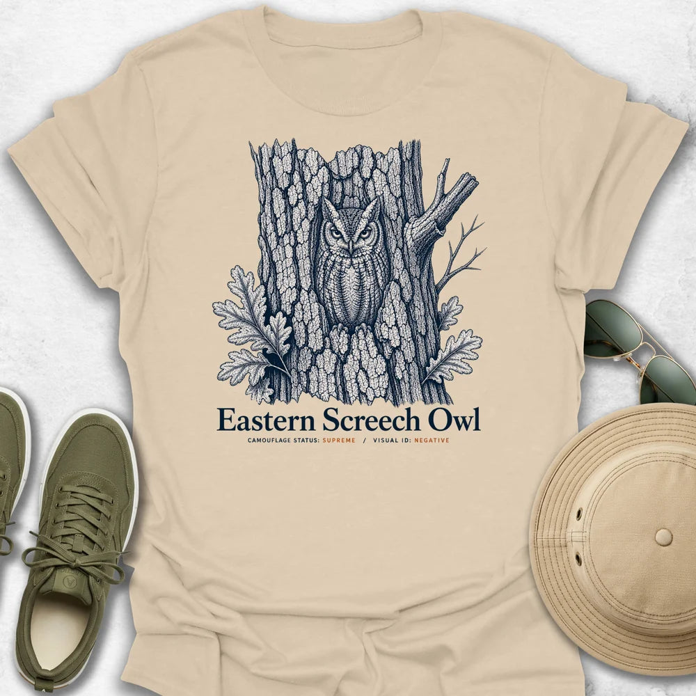 Eastern Screech Owl Camouflage T-Shirt