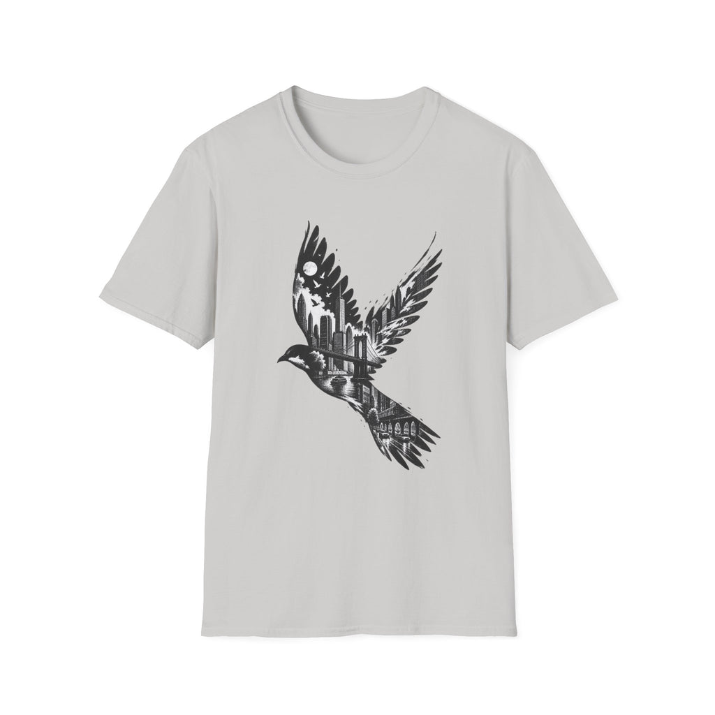 New York Cityscape Bird in Flight T-Shirt