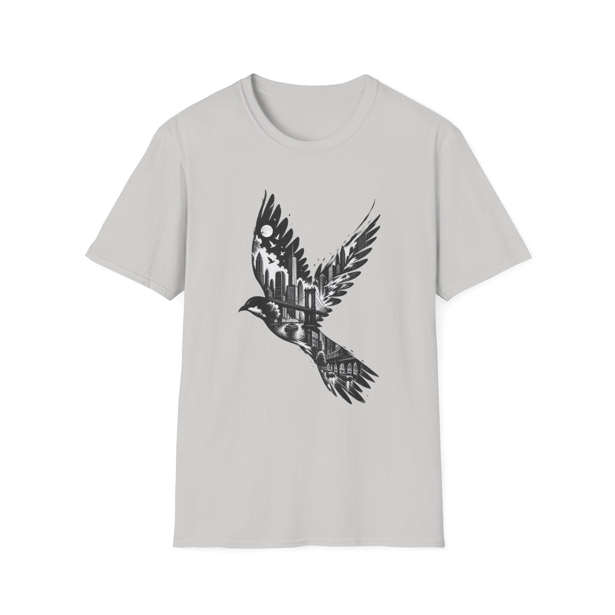 New York Cityscape Bird in Flight T-Shirt