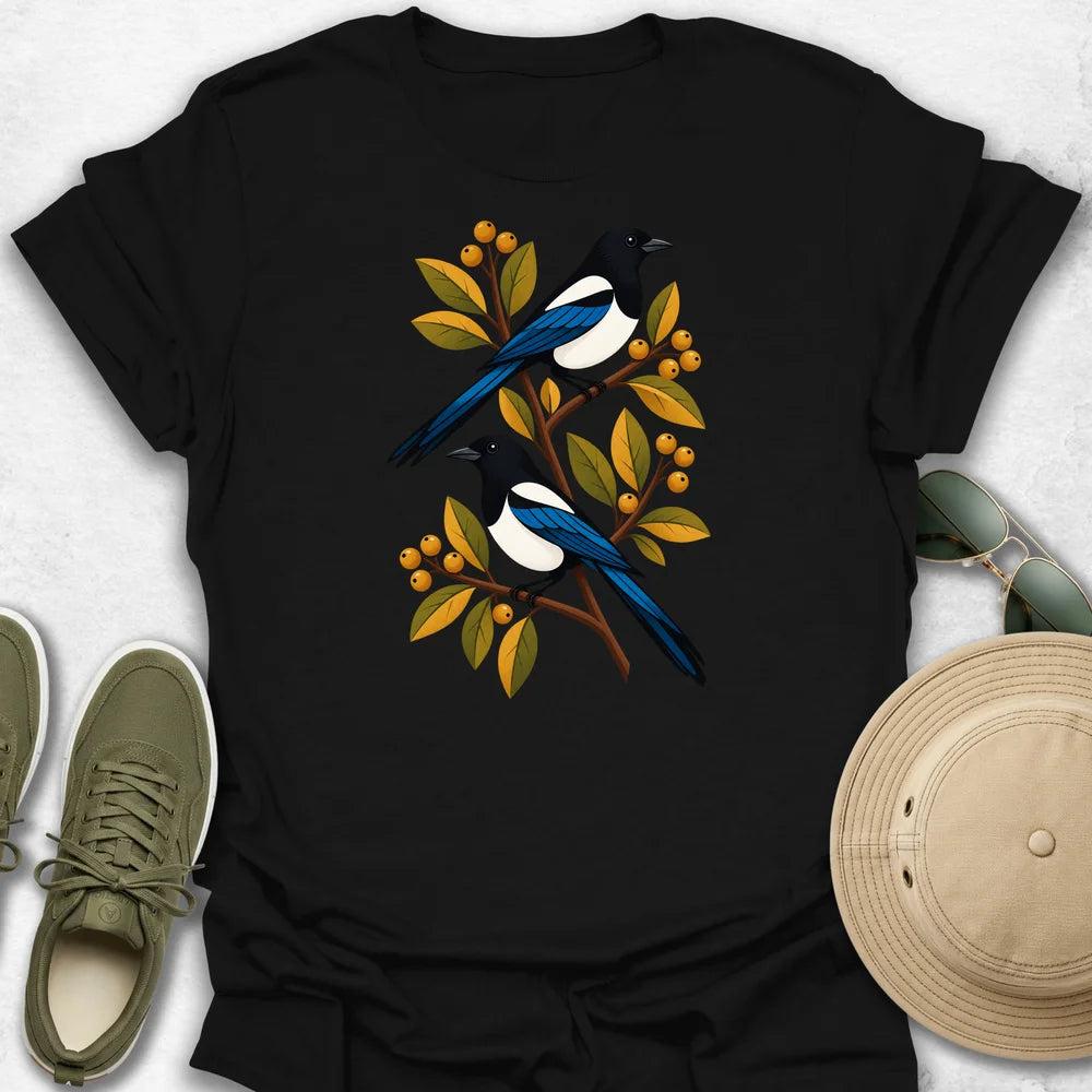 Magpies Among Golden Foliage T-Shirt