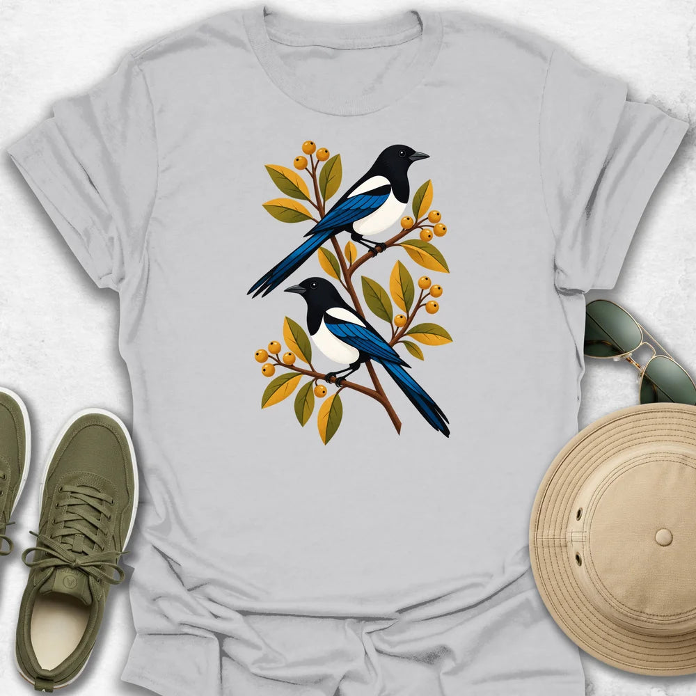Magpies Among Golden Foliage T-Shirt