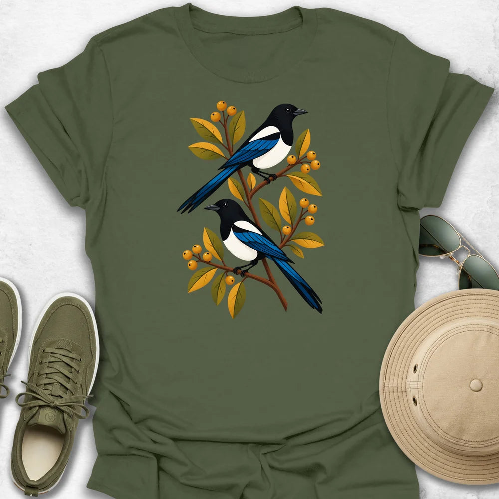 Magpies Among Golden Foliage T-Shirt