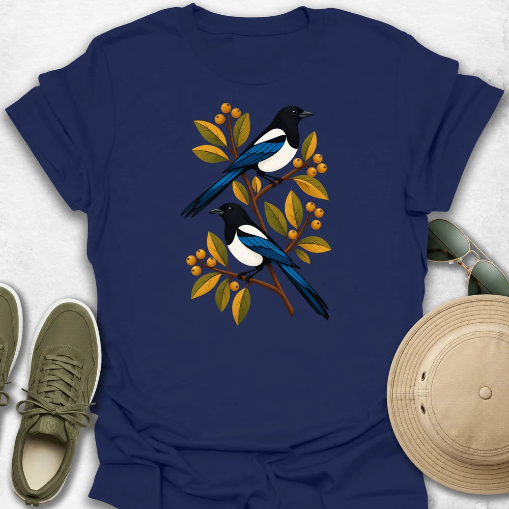 Magpies Among Golden Foliage T-Shirt