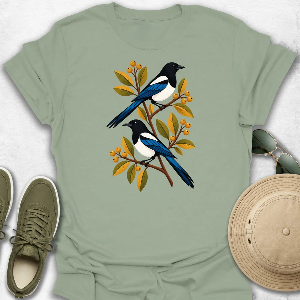 Magpies Among Golden Foliage T-Shirt