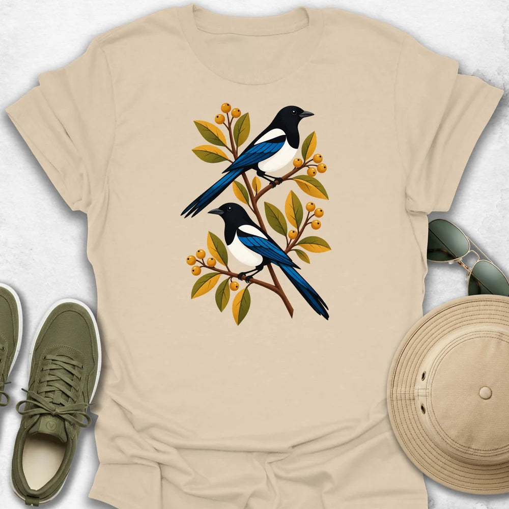 Magpies Among Golden Foliage T-Shirt