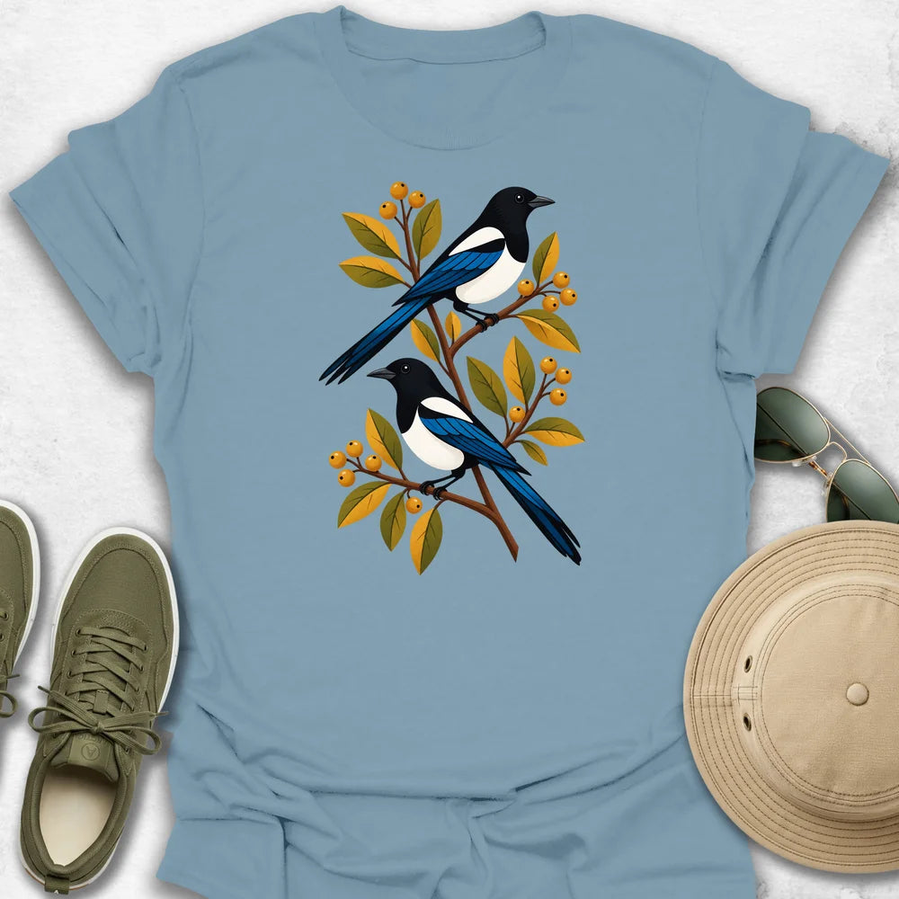 Magpies Among Golden Foliage T-Shirt