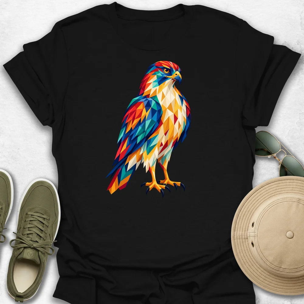 Hawk Vibrant Low-Poly T-Shirt