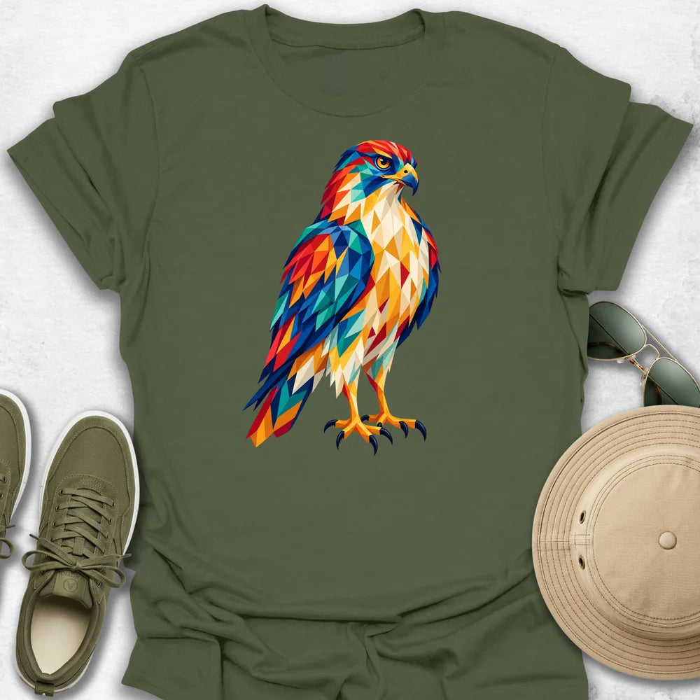 Hawk Vibrant Low-Poly T-Shirt