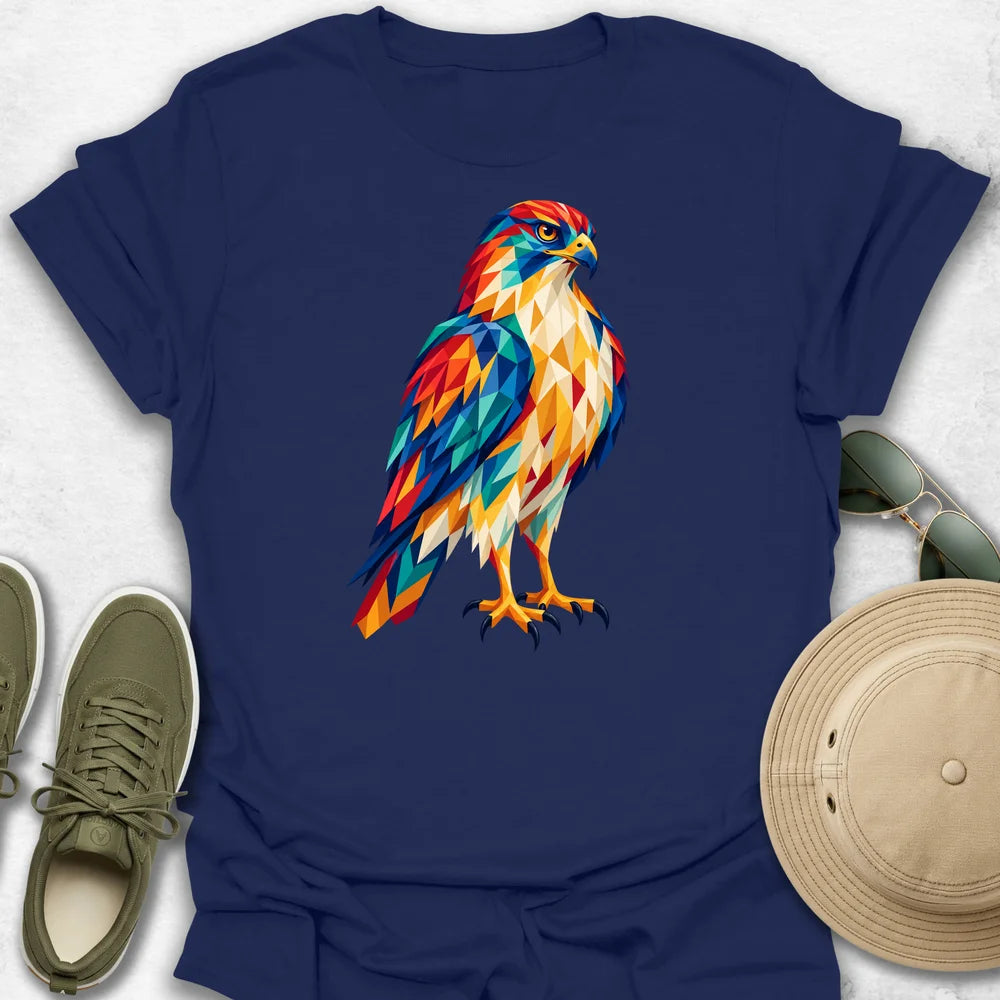 Hawk Vibrant Low-Poly T-Shirt