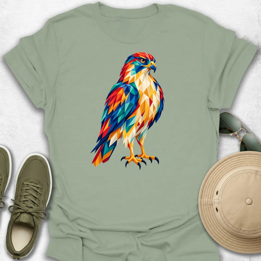 Hawk Vibrant Low-Poly T-Shirt