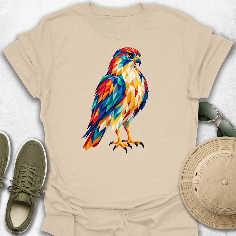Hawk Vibrant Low-Poly T-Shirt