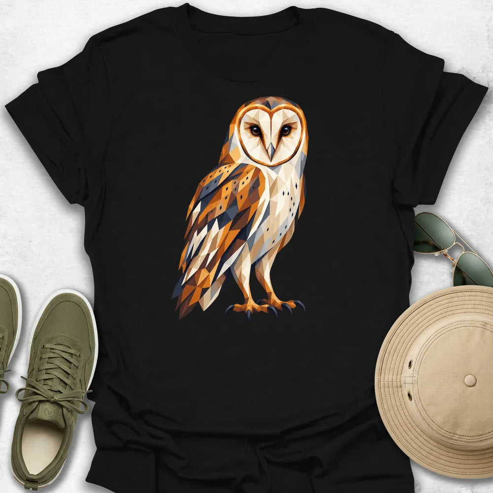 Barn Owl Vibrant Low-Poly T-Shirt