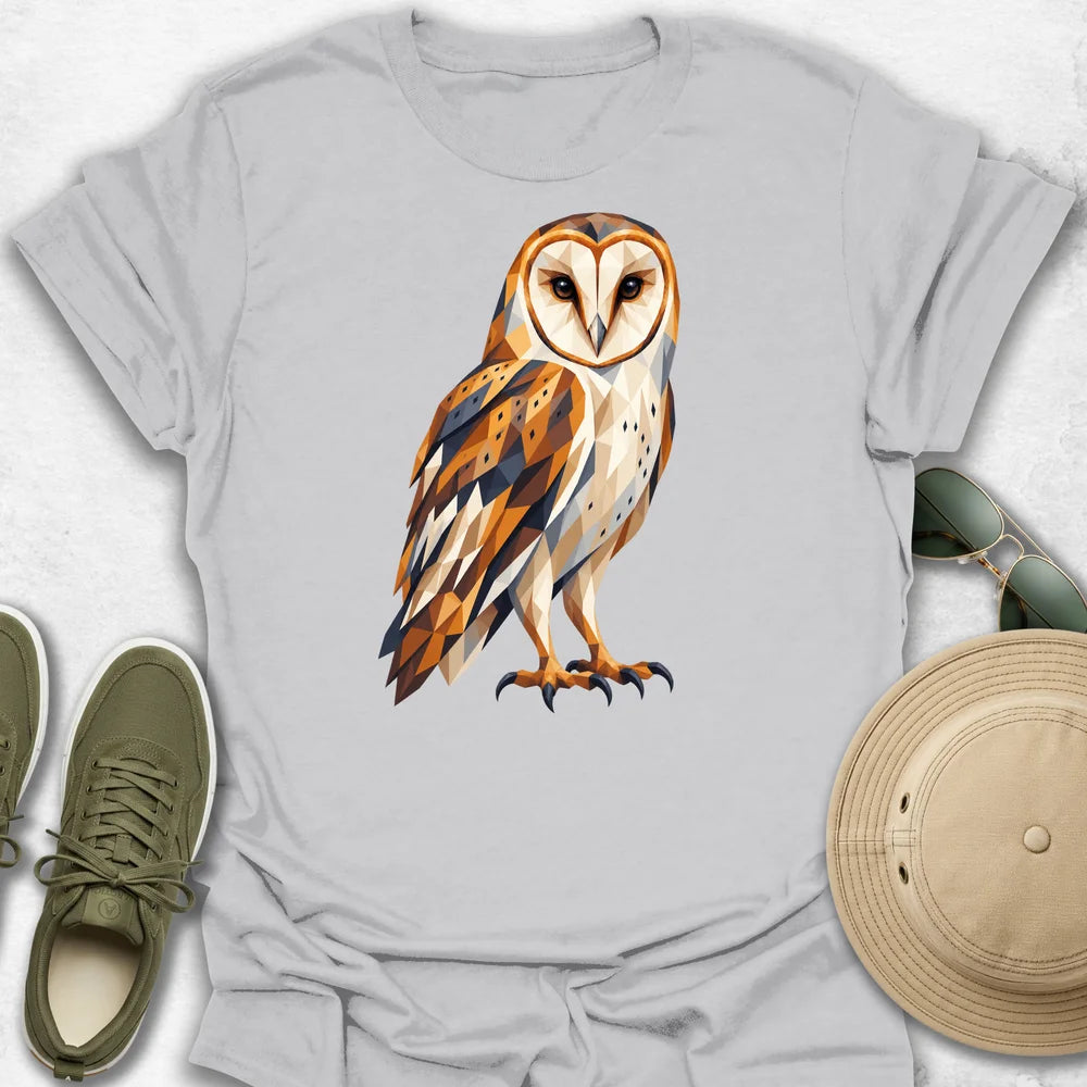 Barn Owl Vibrant Low-Poly T-Shirt
