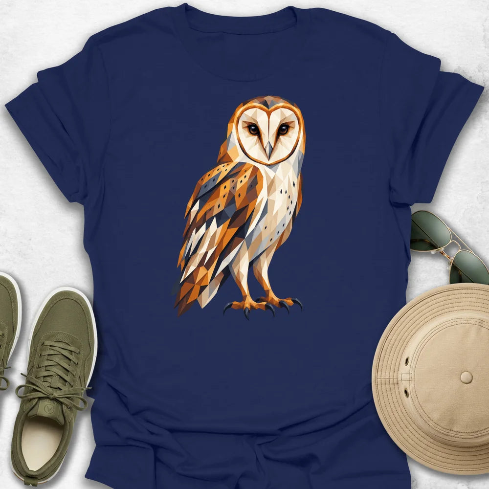Barn Owl Vibrant Low-Poly T-Shirt