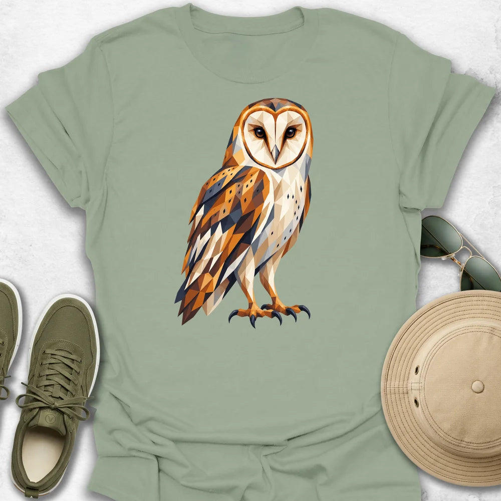 Barn Owl Vibrant Low-Poly T-Shirt