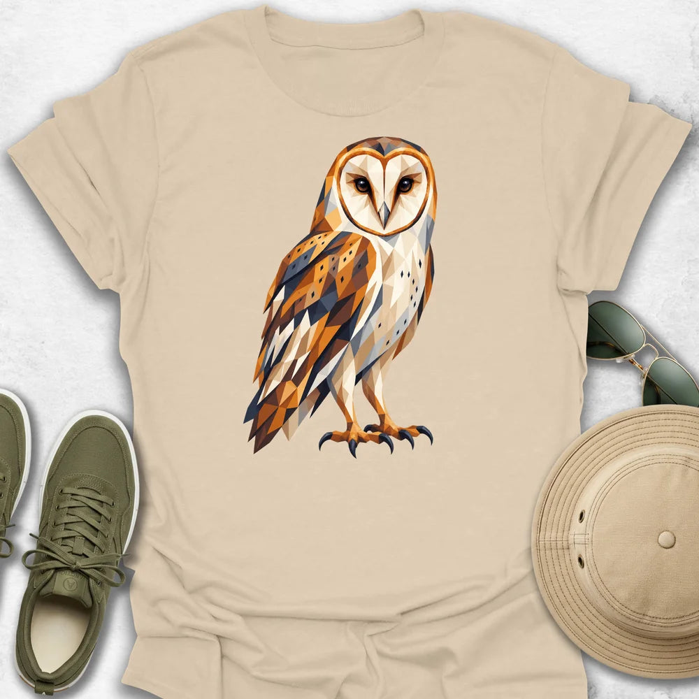 Barn Owl Vibrant Low-Poly T-Shirt