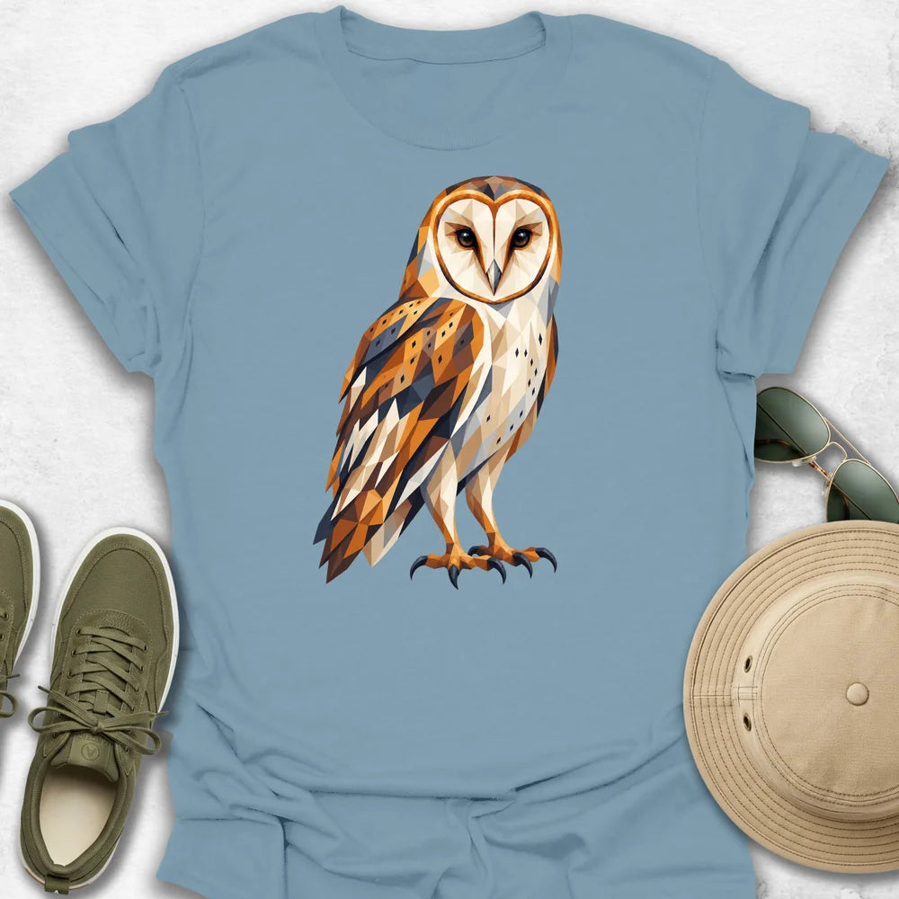 Barn Owl Vibrant Low-Poly T-Shirt